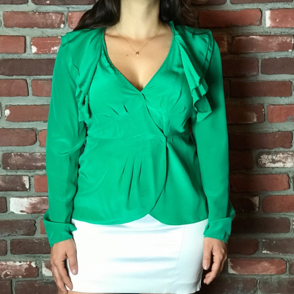 V-neck wrap blouse